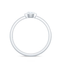 Bezel Set Moissanite Engagement Ring with Side Stones