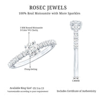 Round Brilliant Cut Moissanite Proposal Ring