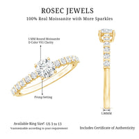 Round Brilliant Cut Moissanite Proposal Ring