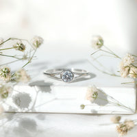 0.5 Carat Moissanite Solitaire Promise Ring in Split Shank