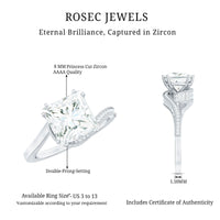 Designer Solitaire Cubic Zirconia Bypass Engagement Ring
