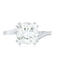 Designer Solitaire Cubic Zirconia Bypass Engagement Ring