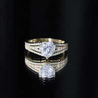Certified Cubic Zirconia Heart Engagement Ring