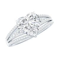 Certified Cubic Zirconia Heart Engagement Ring