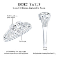 Certified Cubic Zirconia Heart Engagement Ring