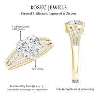 Certified Cubic Zirconia Heart Engagement Ring