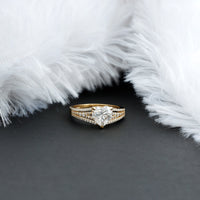 Certified Cubic Zirconia Heart Engagement Ring