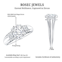 Oval Cubic Zirconia Solitaire Engagement Ring