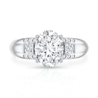 Oval Cubic Zirconia Solitaire Engagement Ring