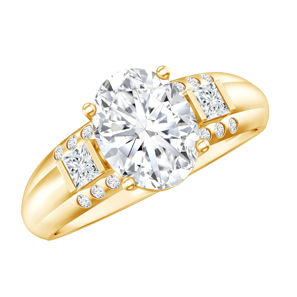 Oval Cubic Zirconia Solitaire Engagement Ring