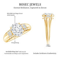 Oval Cubic Zirconia Solitaire Engagement Ring
