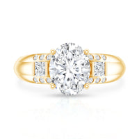 Oval Cubic Zirconia Solitaire Engagement Ring