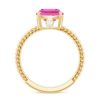 Created Pink Sapphire Solitaire Engagement Ring