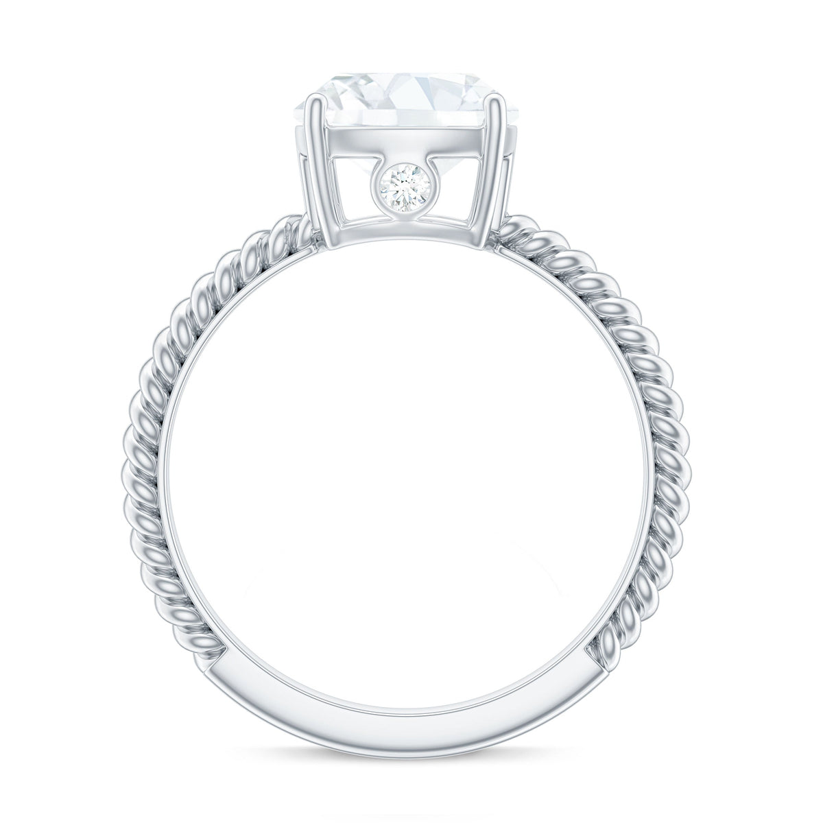 Cushion Cut Cubic Zirconia Solitaire Engagement Ring