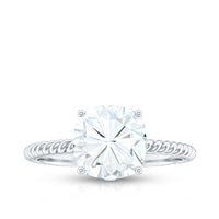 Cushion Cut Cubic Zirconia Solitaire Engagement Ring