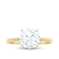 Cushion Cut Cubic Zirconia Solitaire Engagement Ring
