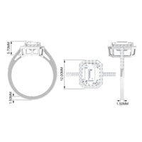 Emerald Cut Cubic Zirconia Statement Engagement Ring