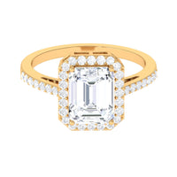 Emerald Cut Cubic Zirconia Statement Engagement Ring