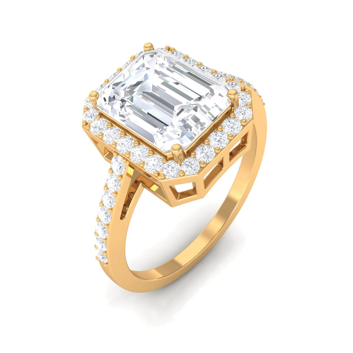 Emerald Cut Cubic Zirconia Statement Engagement Ring