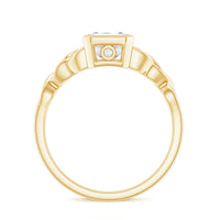 Emerald Cut Zircon Celtic Solitaire Engagement Ring