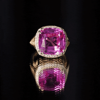 6 Carat Cushion Cut Lab Created Pink Sapphire Huge Engagement Ring