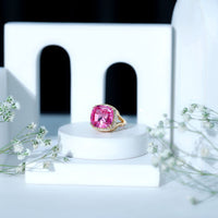 6 Carat Cushion Cut Lab Created Pink Sapphire Huge Engagement Ring