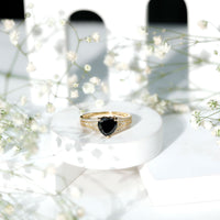 Certified 2.4 Carat Lab Grown Black Diamond Heart Engagement Ring with White Diamond Split Shank