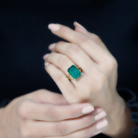 Lab Created Emerald Solitaire Engagement Ring