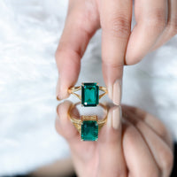 Lab Created Emerald Solitaire Engagement Ring