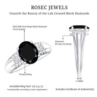 Certified 4.2 Carat Lab Grown Black and White Diamond Statement Engagement Ring