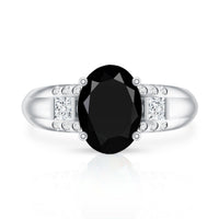 Certified 4.2 Carat Lab Grown Black and White Diamond Statement Engagement Ring