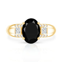 Certified 4.2 Carat Lab Grown Black and White Diamond Statement Engagement Ring