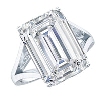 Certified 10X14 MM Emerald Cut Moissanite Engagement Ring for Women