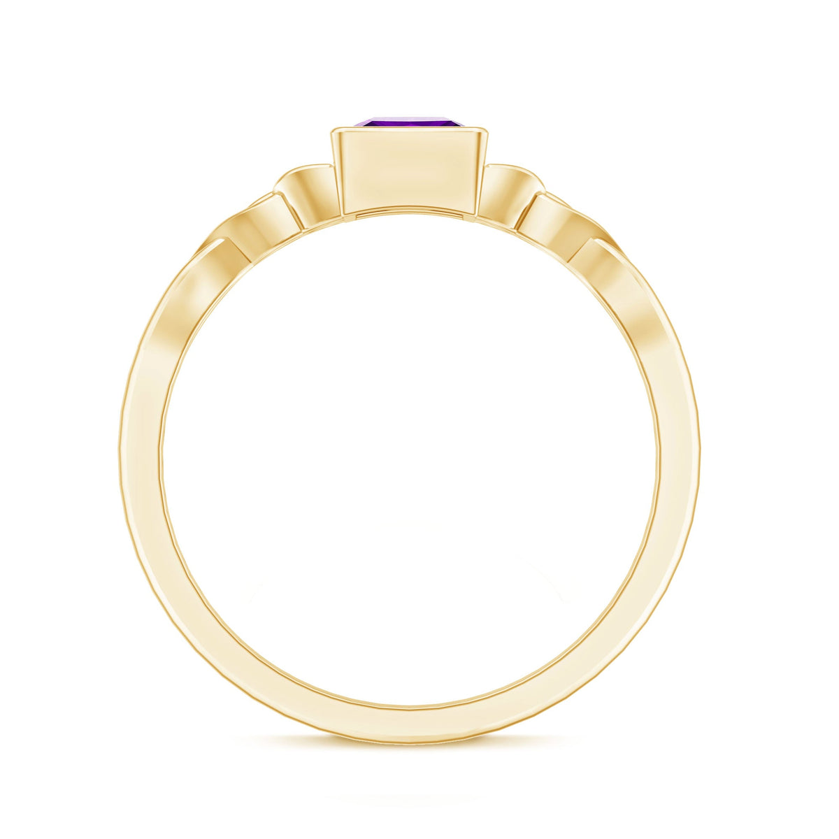 1.2 Carat Princess Cut Amethyst Promise Ring with Celtic Knot