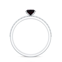 0.9 Carat Oval Cut Black Opal Wedding Ring Set With Diamond
