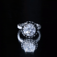 Certified 4.4 Carat Moissanite Halo Engagement Ring With Lab Black Diamond