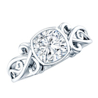1 Carat Lab Grown Diamond Cushion Engagement Ring