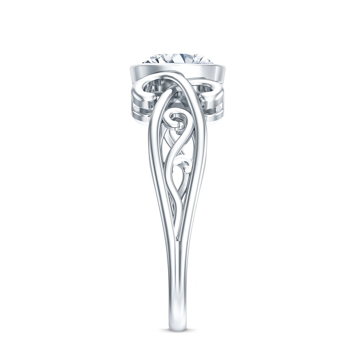 1 Carat Lab Grown Diamond Cushion Engagement Ring