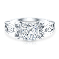 1 Carat Lab Grown Diamond Cushion Engagement Ring