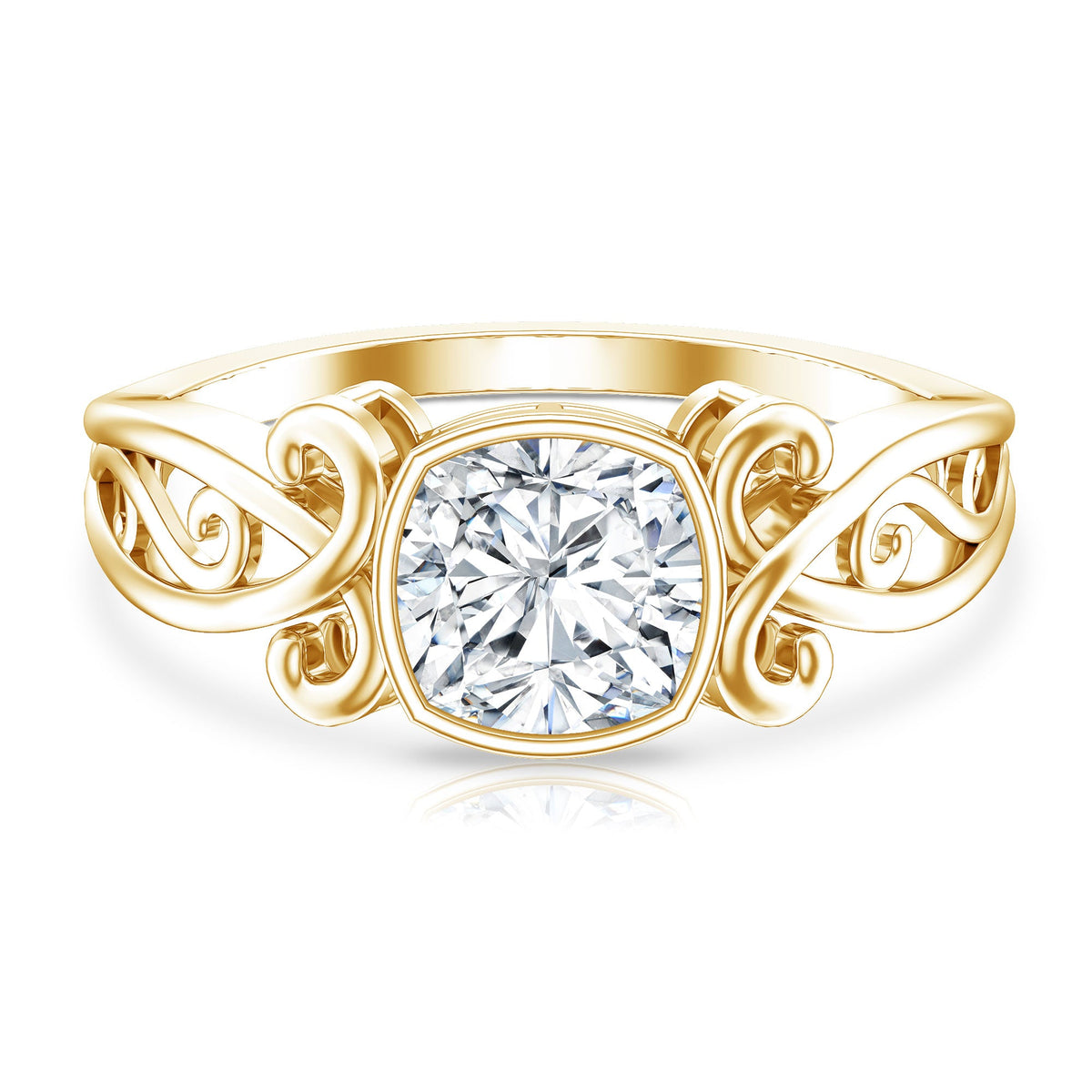 1 Carat Lab Grown Diamond Cushion Engagement Ring