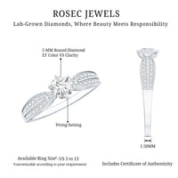 Certified Solitaire Lab Grown Diamond Promise Engagement Ring