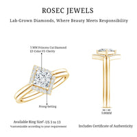 Princess Cut Lab Grown Diamond Bridal Ring Set