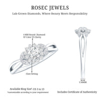 Halo Style Lab Grown Diamond Nature Engagement Ring