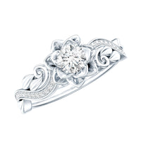 Lab Grown Diamond Flower Engagement Ring for Her