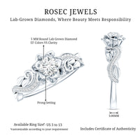 Lab Grown Diamond Flower Engagement Ring for Her
