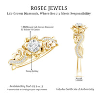 Lab Grown Diamond Flower Engagement Ring for Her