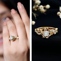 Lab Grown Diamond Flower Engagement Ring for Her
