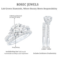 Certified Lab Grown Diamond Engagement Ring With Ring Guard for Her