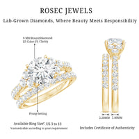 Certified Lab Grown Diamond Engagement Ring With Ring Guard for Her