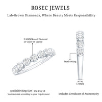 Bezel Set Lab Grown Diamond Half Eternity Ring